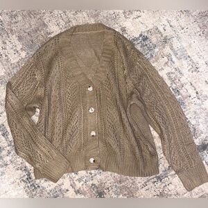 Women's Brown Cable Knit Sweater
